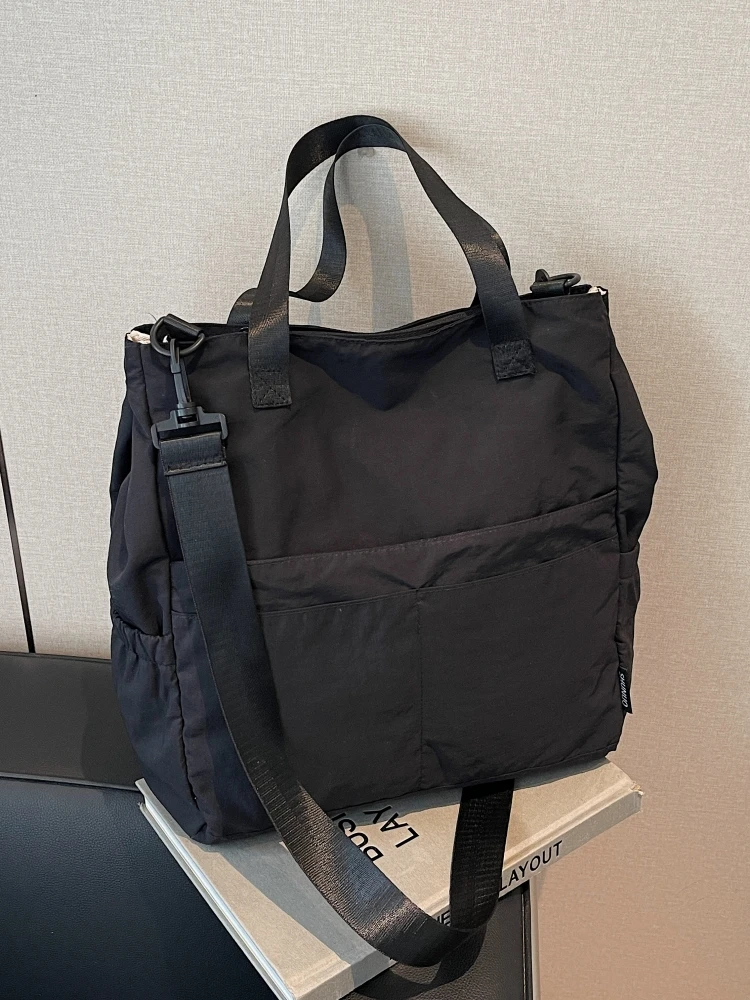 Artistic Large Capacity Pure Color Student Backpack Multi-Functional Handbag Trendy Brand Versatile Single Shoulder Bag for W...