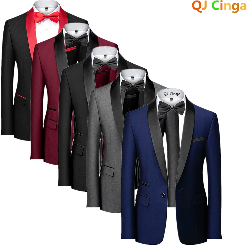 Traje de fiesta de esmoquin Formal ajustado Terno Masculino ajustado para hombre/chaqueta de Blazers de boda para novio, abrigo de vestir de talla