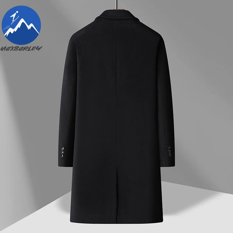 Maxbarley Men Long Down Jacket Business Casual Lightweight Padded Jackets High Quality Detachable Inner Warm Winter Wool  Coat