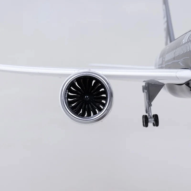 New Zealand Airlines Modelo com Luz e Roda Landing Gear, 47cm, 787, B787, Newzealand Aviões, Plástico fundido, Resina, Avião Brinquedo