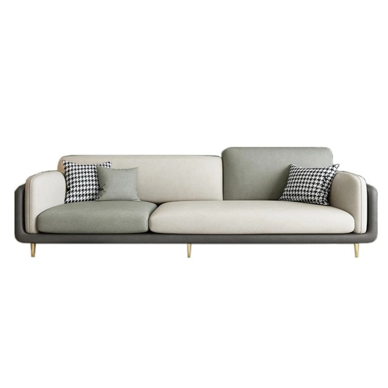 

Color-blocking fabric sofa combination living room lazy sofa