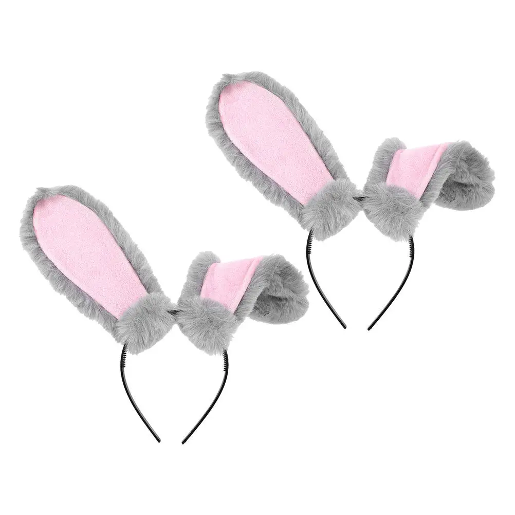 

2 шт. повязки на голову с ушками кролика, мягкие, удобные, для детей и женщин, аксессуар для костюма на Пасху, Хэллоуин, косплей, вечеринку, головной убор с кроличьими ушками