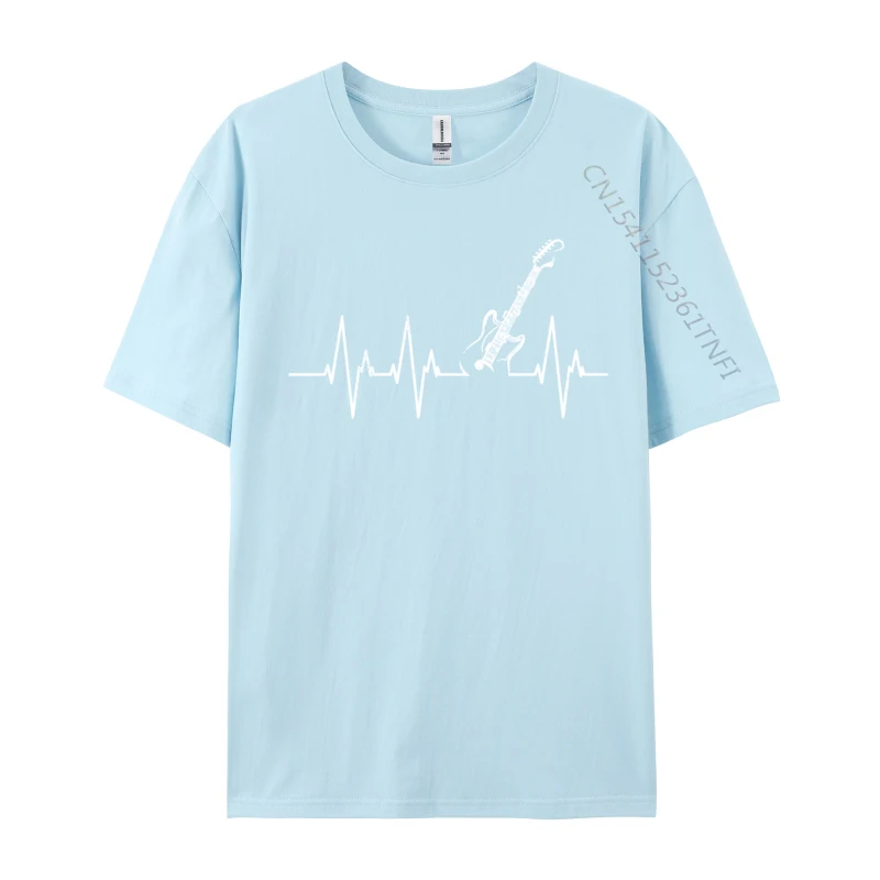 Xmas Retro Heartbeat Guitars Ugly Christmas Guitar Music T-Shirts Cotton Casual T-Shirts Crewneck Tee Shirt image 3