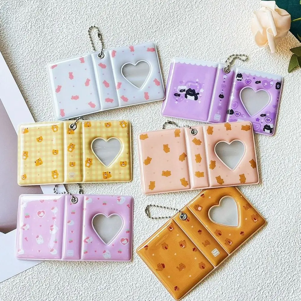 Mini 16 Pockets Photo Album 2 Inch Hollow Photo Holder Love Heart PVC Photocard Holder