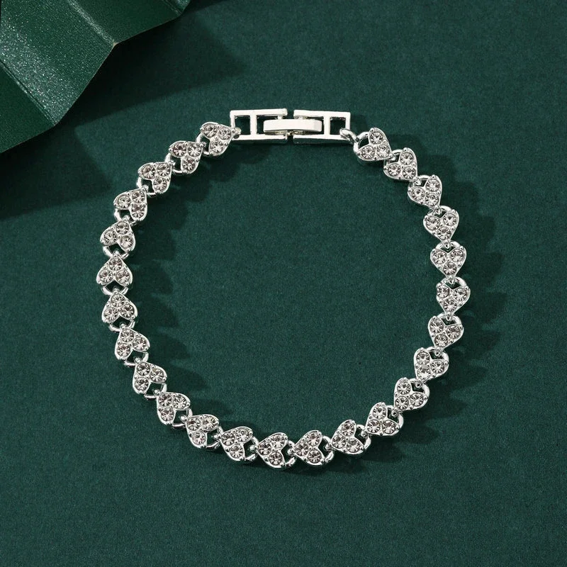 Fashionable Exquisite Luxurious And High-End Crystal Simple And Creative Love Bracelet Roman Bracelet