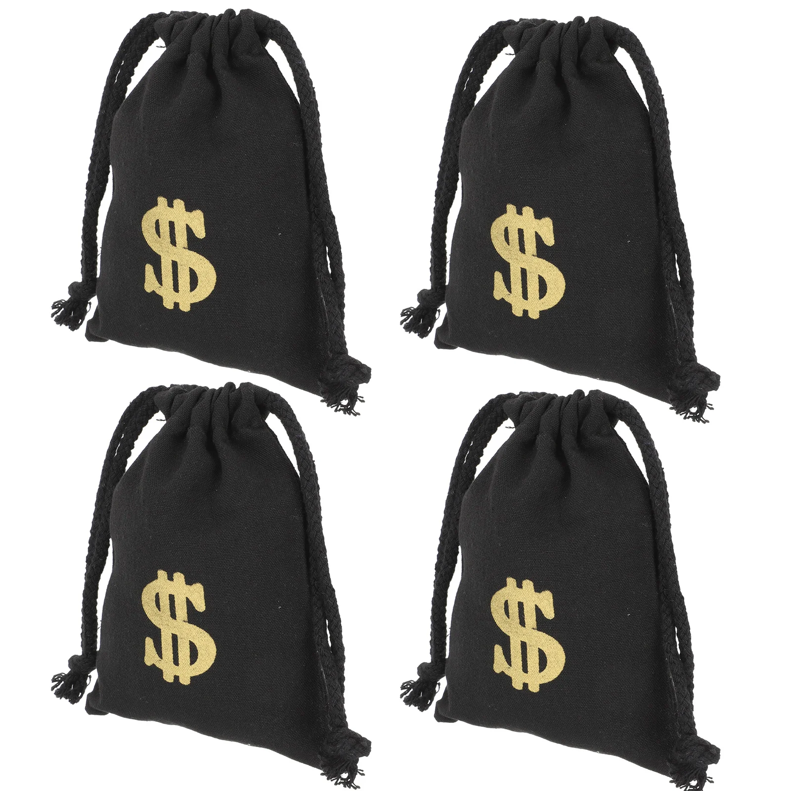 4 Pcs Dollar Drawstring Bag Small Bags Money Pouch Candy Storage Gift Party Canvas Treat Sign