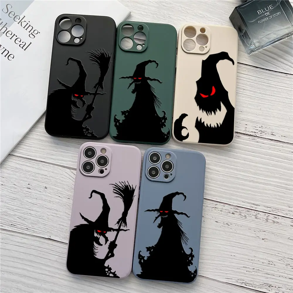 

Halloween Witch Art Phone Case For iPhone 16 15 14 11 Pro Max For iPhone 13 12 Mini 16 Plus XS X Case Liquid Silicone Back Cover