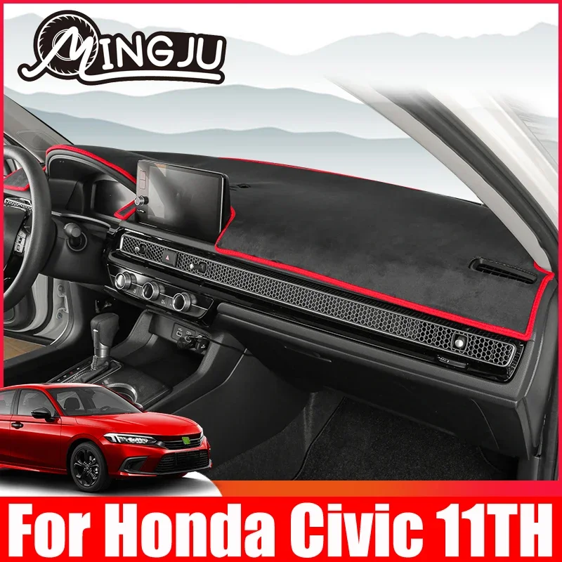 For Honda Civic 11th 2022 Car Dashboard Cover Mats Avoid Light Pads Anti-UV Case Carpets Accessories Special For Modification