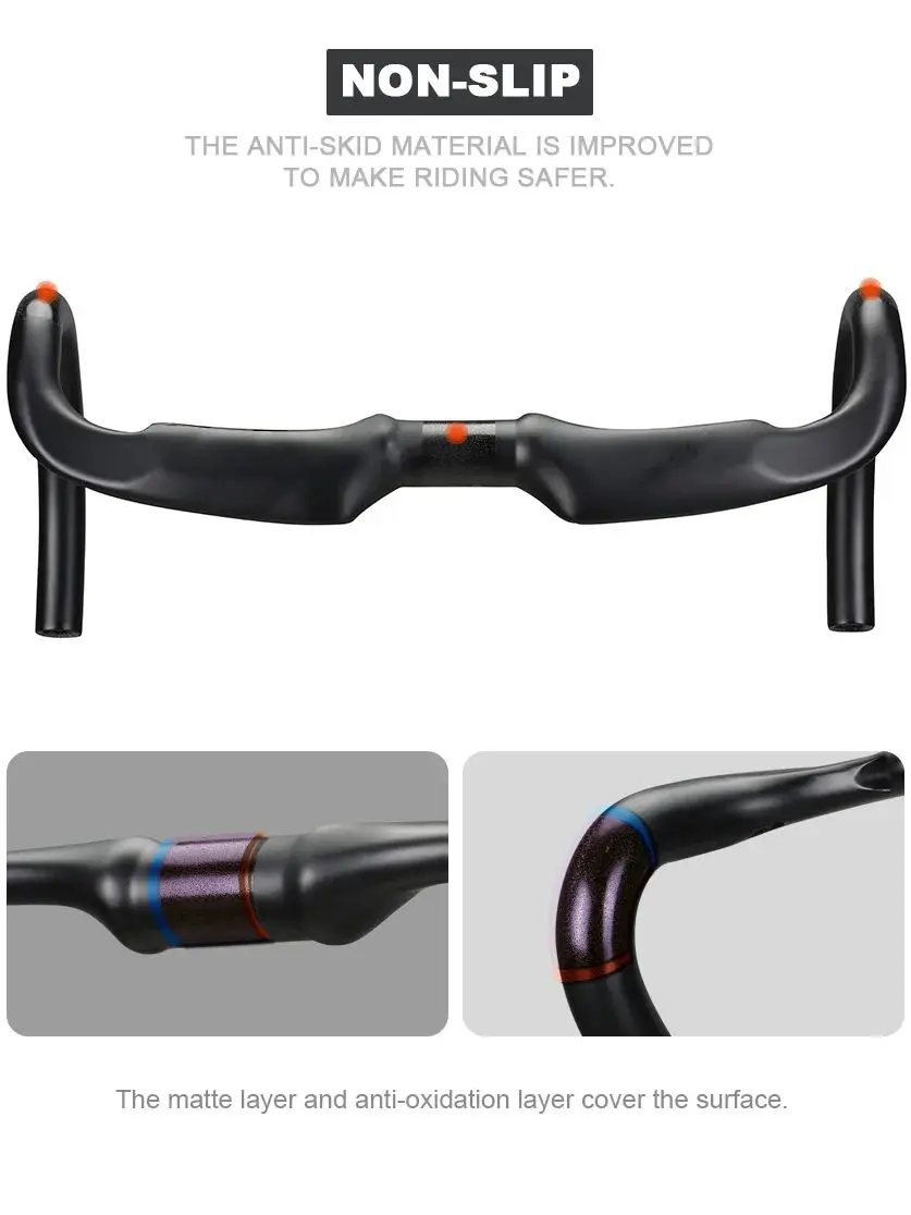 AliExpress NONE RC-HB-002 AERO Carbon Handlebar 31.8MM 400/420/440MM Road Bike/MTB Handlebar Carbon Road Bicycle Handle Bar Bicycle Parts