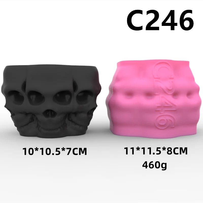 Silicone Mold  Six-sided Skull Flower Pot Succulent Pen Holder DIY Making Resin Concrete Vase Cactus Silicone Mold Home Decor To