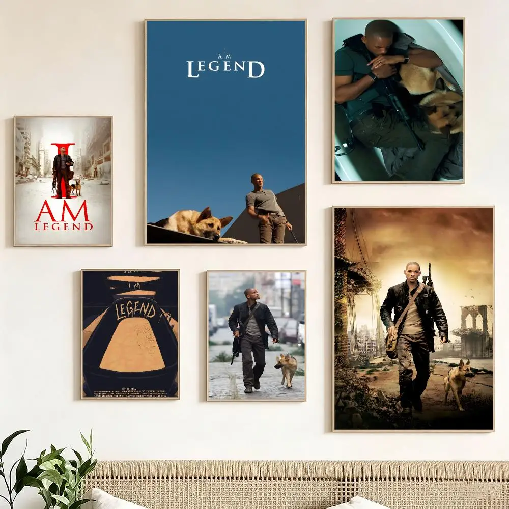 Classic Movie I-I Am Legend Poster impermeable para el hogar sala de estar dormitorio bar decoracion estetica