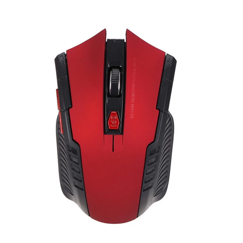 무선 게임 2.4Ghz 6 버튼 USB 광학 게임용 컴퓨터 빨간색 휴대용 경량 3단계 Dpi 10M 감지 거리 무선
