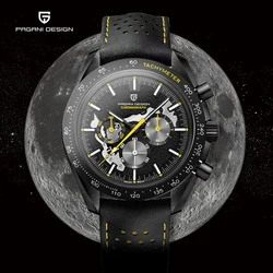 PAGANI DESIGN-Reloj analógico de cuarzo para Hombre, nuevo accesorio de pulsera resistente al agua con cronógrafo, complemento masculino de marca de lujo con diseño de Luna oscura y espejo de zafiro AR, 2023