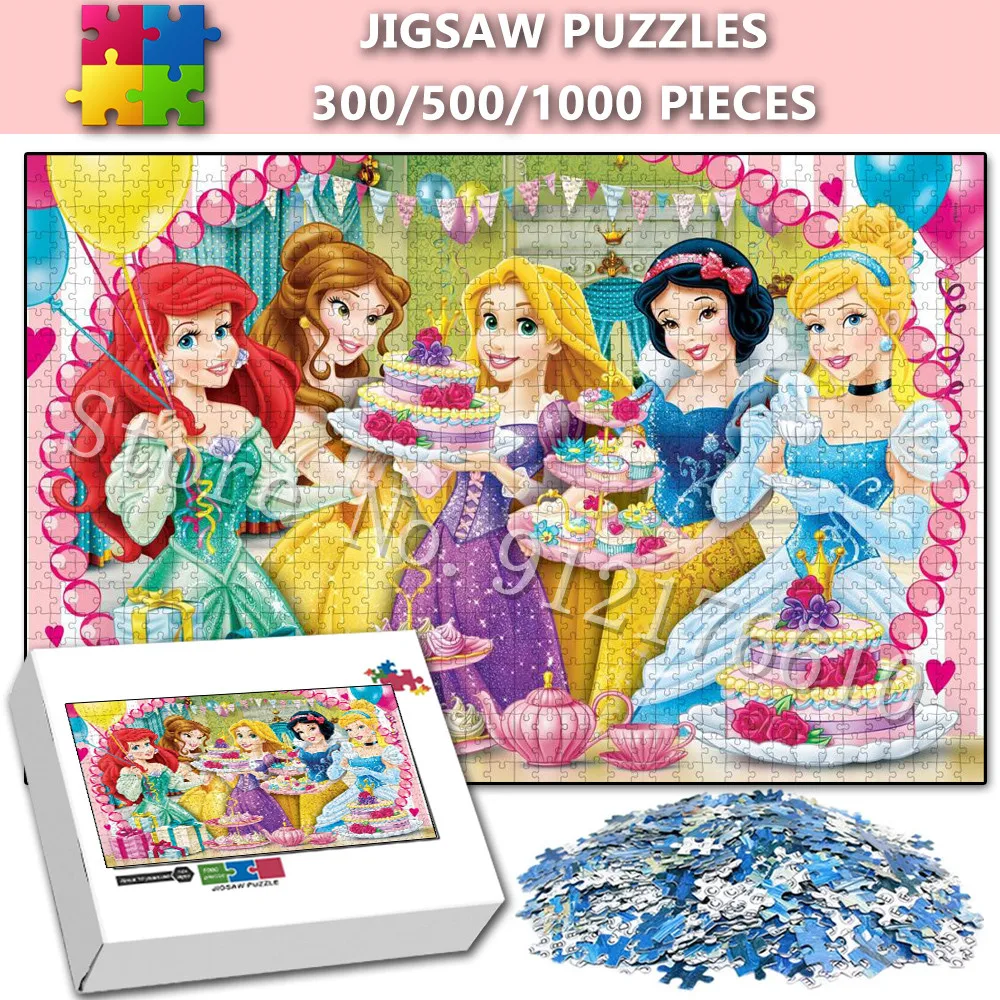 Disney Princess Party-Puzzle, Schneewittchen, Meerjungfrau, Ariel, Aschenputtel, Familienspiel, Dekomprimieren, pädagogisches Papierpuzzle für Erwachsene, Geschenke