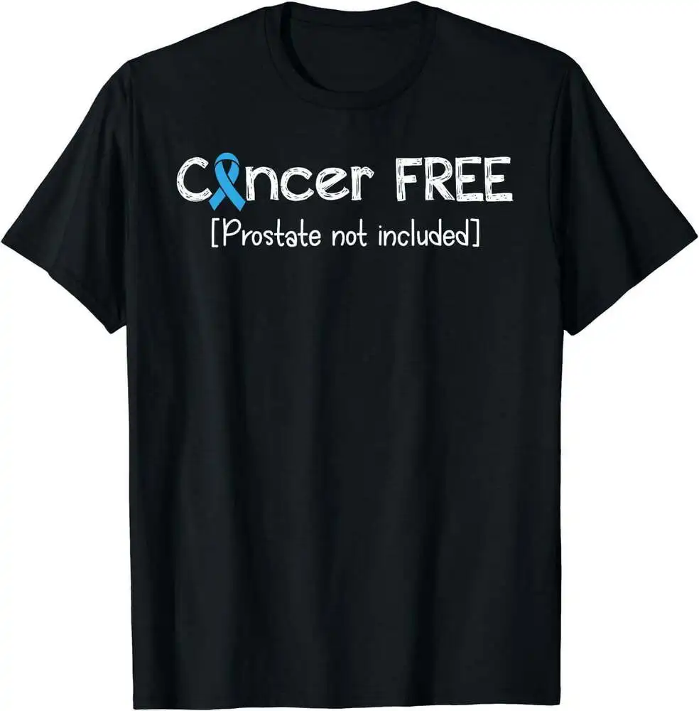 Prostate Cancer Free- Prostate Cancer Awareness Ribbon T-Shirt Black Unisex T-shirts For Man Woman Short Summer Tees