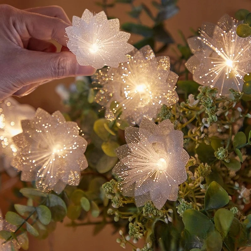10/20/40/80 LED Light Flower Lights String Outdoor Waterproof Fairy Garland Lights Christmas Party Halloween Decorations