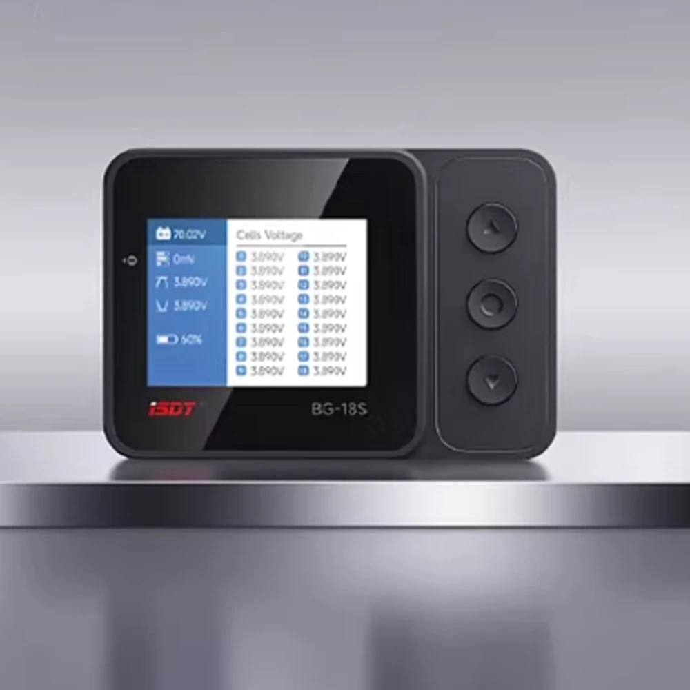 

ISDT BG 18S intelligent battery cell voltage detector supports LiFe, LiPo, LiHv, ULIHV12-18S batteries