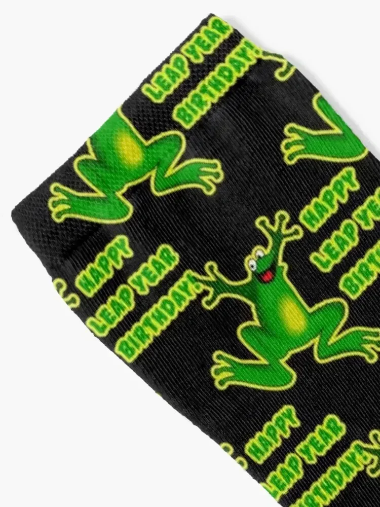 Leap Year Birthday with Leaping Jumping Frog Socks compression cool Sports Socks Ladies Men's