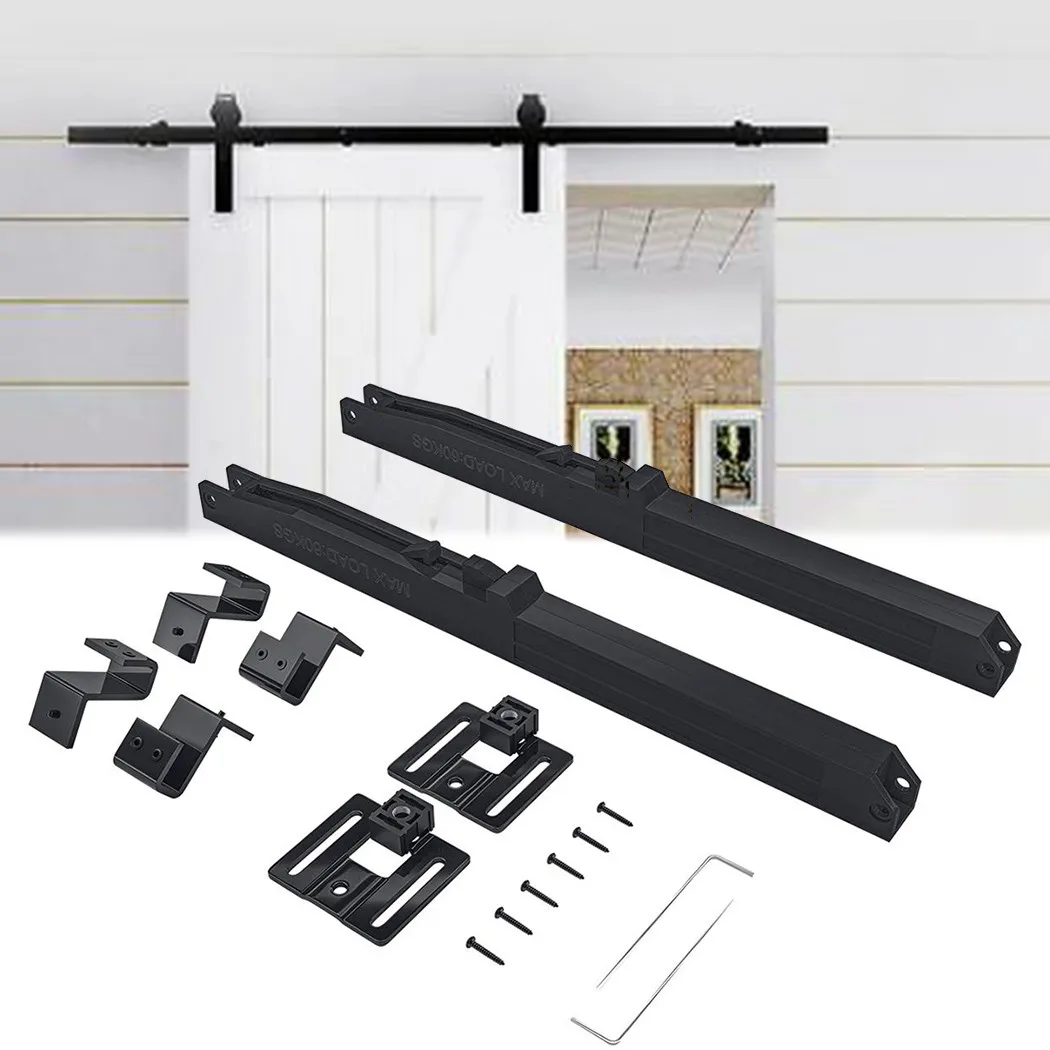 

2PCS Barn Door Soft Close Mechanism Spring Buffer Damper Sliding Barn Door Hardware For Door Weight 88-132 Pounds