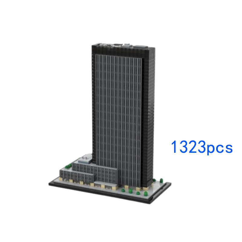 

Spot MOC-156591 Pennsylvania Plaza, 30cm Building, Building, Small Particle Assembling Blocks, Street View Model, Toy Gift