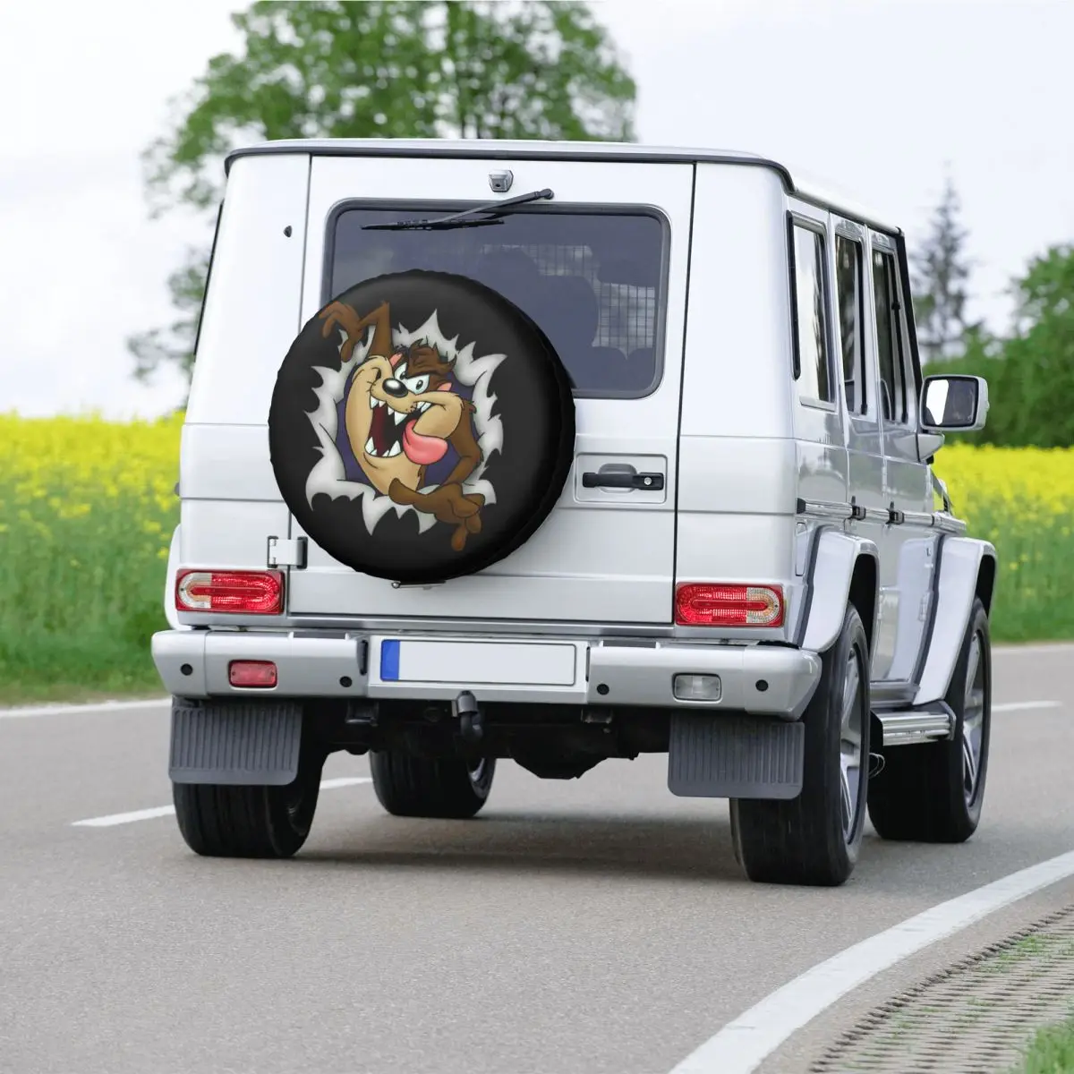 Custom Tasmanian Devil Spare Tire Cover Case Bag Pouch Taz Cartoon Comic Wheel Covers for Mitsubishi Pajero 14\