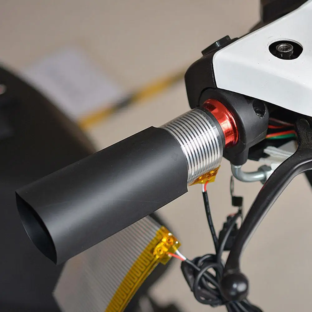 مقابض دراجة نارية ساخنة 12 فولت، قفازات مقود حرارية شتوية لركوب الدراجات الباردة وسادة مقود الدراجة تناسب دراجة نارية ATV العالمية #4