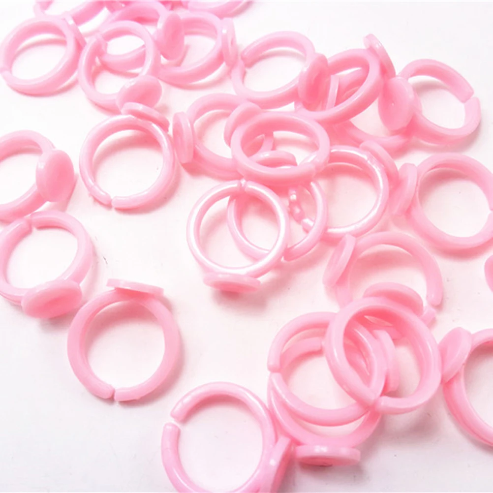 100 Stück verstellbare Kunststoff-Kinderbasen, niedliche Lünette, Basteln, Schmuckhalter, Zubehör