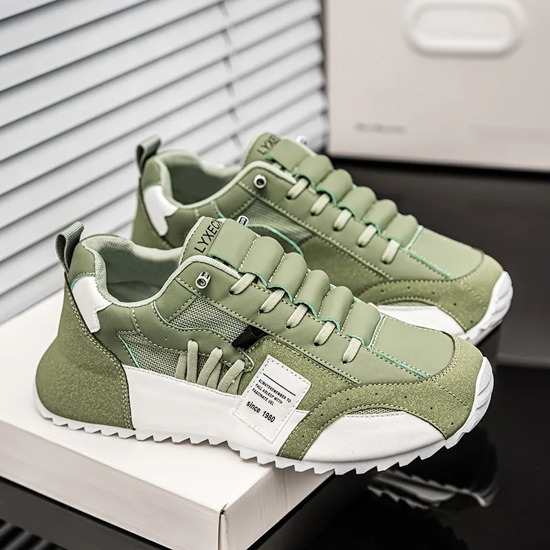 

Mens Sneakers 2025Spring Chunky Breathable Running Shoes Non-slip Adds Height Vulcanize Shoes Plus Size Trainers Tenis Masculino