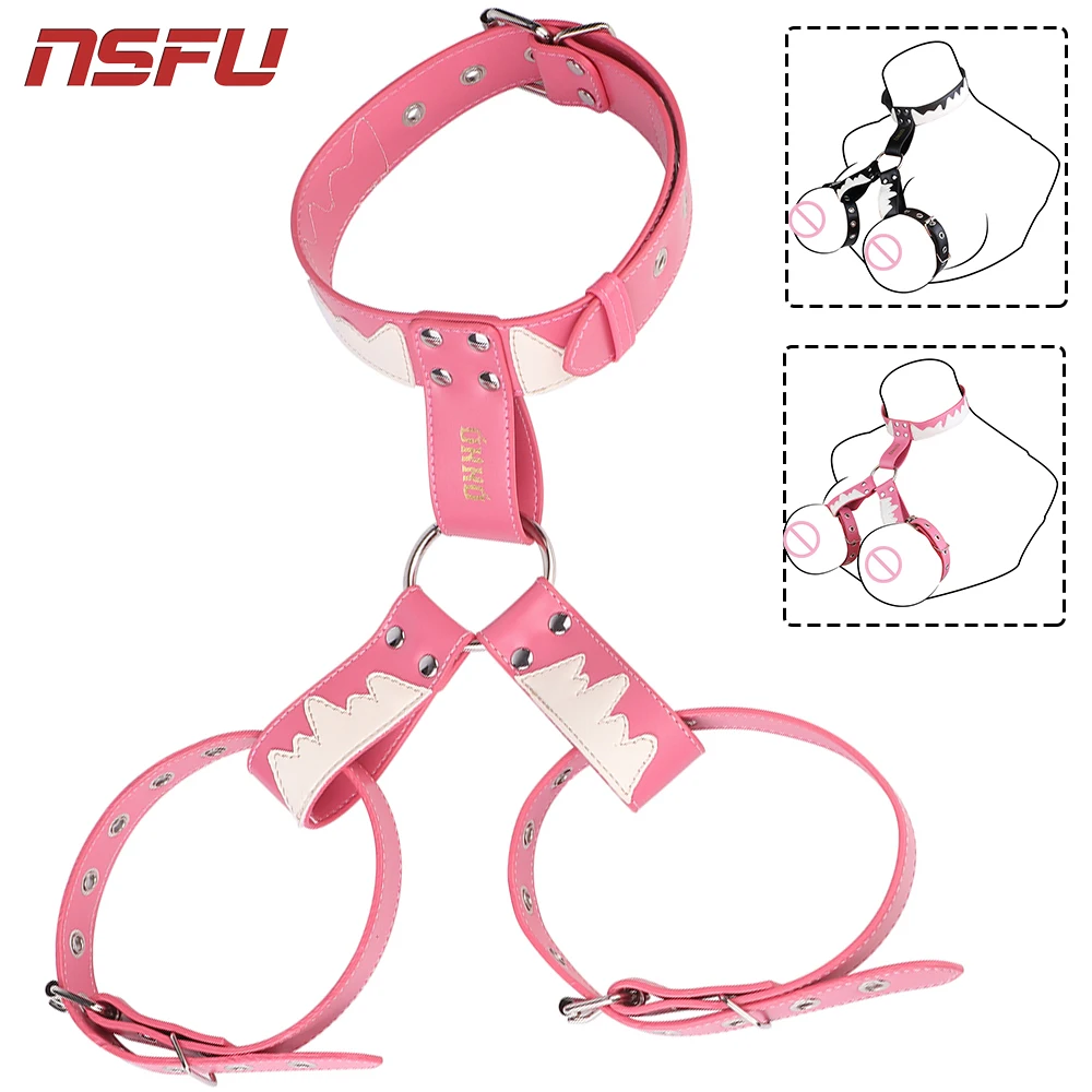 NSFU 여성 가슴 결박기 유두 자극 스트랩 섹스 속옷 BDSM 브라 하네스 가슴 결박 섹스 토이 여성 남성 섹시 성인용