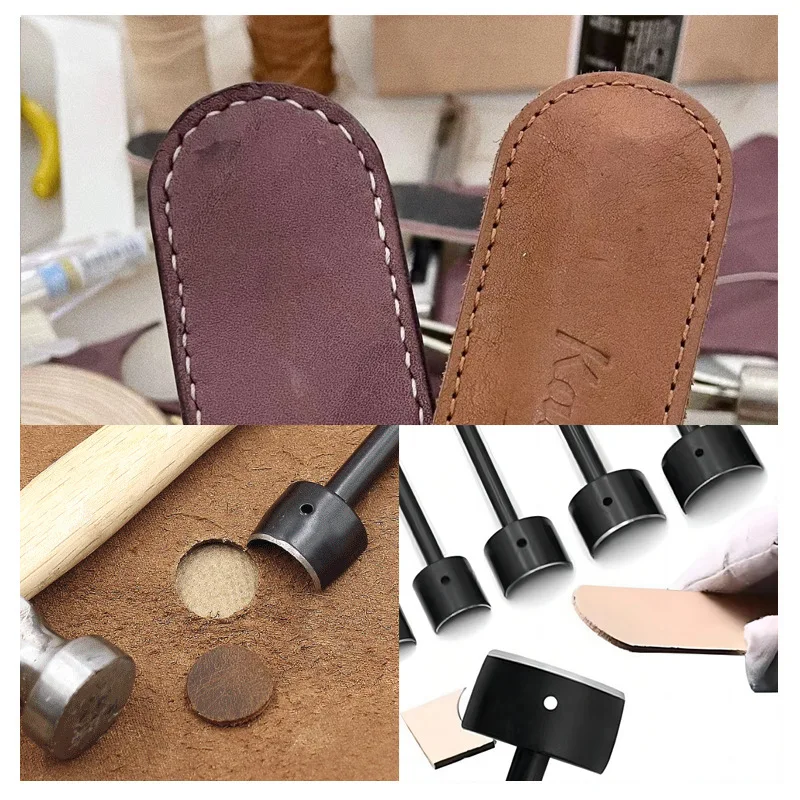 7-teiliges Set Halbrunde Lederschneider 15-45mm 1/2 Runde Winkelstanzen Riemenendlocher für DIY Handwerk Riemen Gürtel – Detail 9