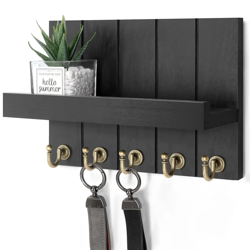 ABRS-Key Storage Hook Storage Hanger Home Entrance Storage Hooks Home Storage Racks Black