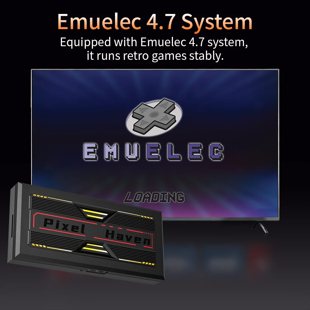 وحدة تحكم ألعاب Pixel Haven مع 31000 + وحدة تحكم ألعاب ريترو Emuelec Retro للتلفزيون لـ PS1/GBA/NES/MAME/NEOGEO/CPS3/Dreamcast