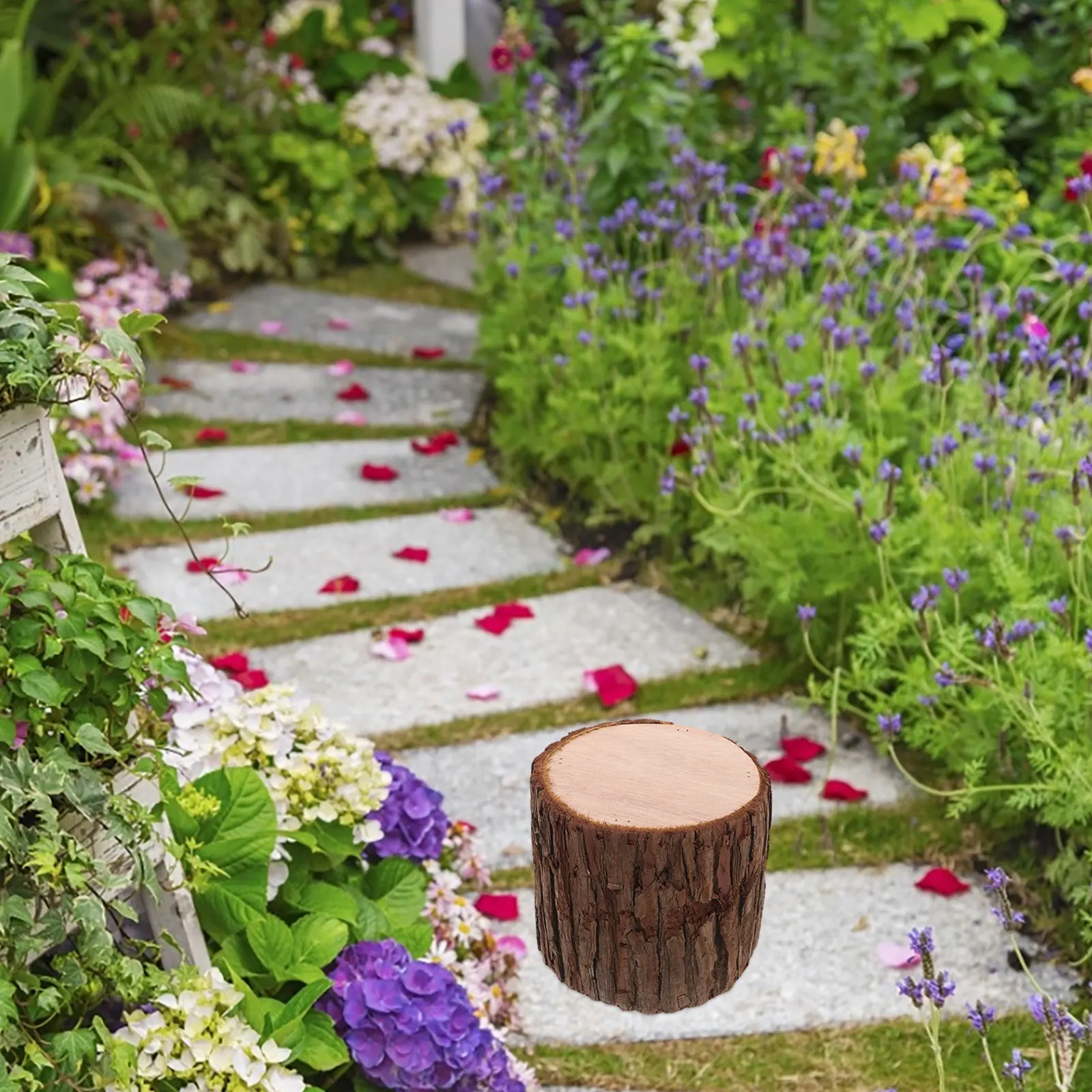 

Wood Stump Decor Realistic Artificial Trees Stump For Farmhouse Centerpieces Log Side Table Holder Tealight