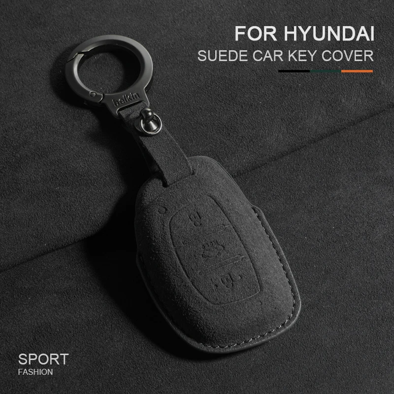 

Suede Car Key Case Cover Shell For Hyundai Tucson Sonata Santa Fe Elantra Accent Solaris Verna ix25 ix35 i20 i30 i40 Accessories