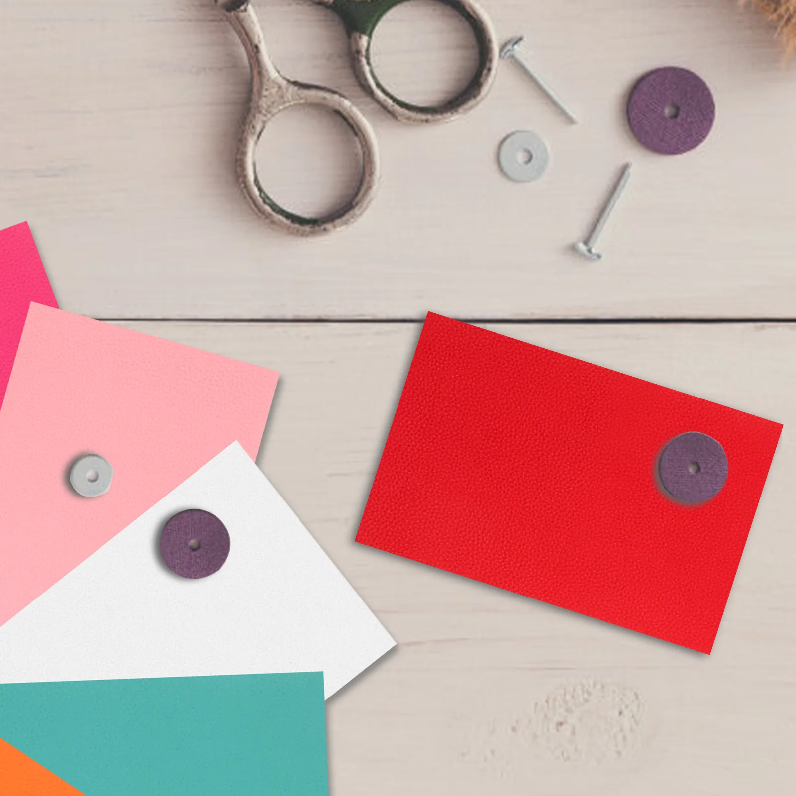 

Multi-Use Pu Sheets Craft Diy Materials For Decorations Handmade Jewelry Bags Solid Color Artificial Set