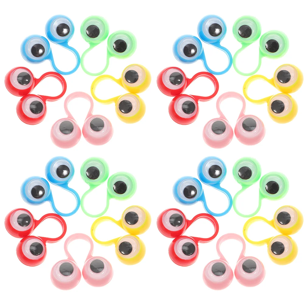 30 Pcs Eye Ring Party Favor Toys Portable Children Kids Favors Interesting Plaything Eyeball Finger Puppet Rings Mini