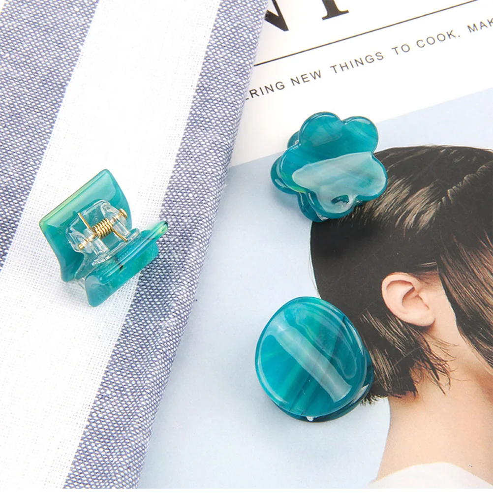 

9pcs Mini Flower Hair Claw Clips Circle Square Jaw Clip For Baby Girls Toddlers Kids Women Party Photo Prop Non Slip Hair