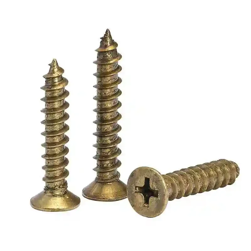 Viti autofilettanti a testa svasata a croce in ottone da 2-10 pezzi viti per legno autofilettanti a testa piatta M3 M3.5 M4 M5 M6