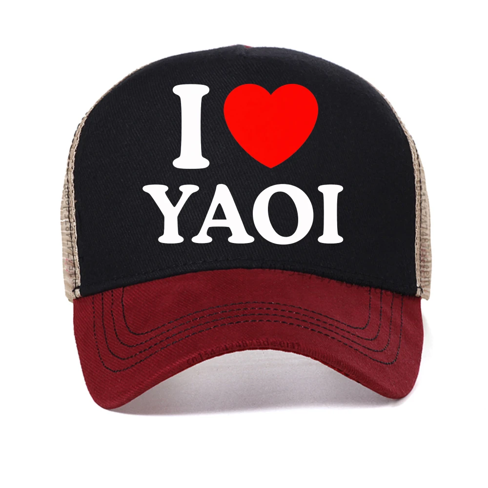 

Funny I Love Yaoi baseball cap Men's Casual Birthday Gift caps fashion summer Breathable mesh Snapback hats outdoor trucker hat
