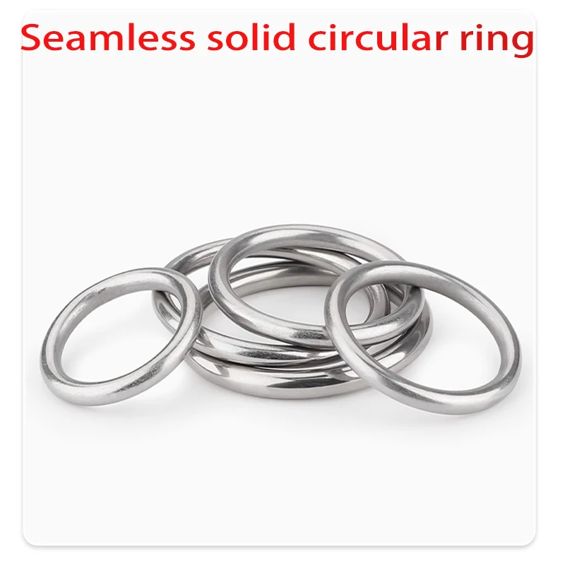 Anillos circulares de M3-M7 de acero inoxidable 304, anillo redondo soldado sólido, anillo de hierro, anillo de tracción para mascotas, red de pesca, colgador de anillos redondos