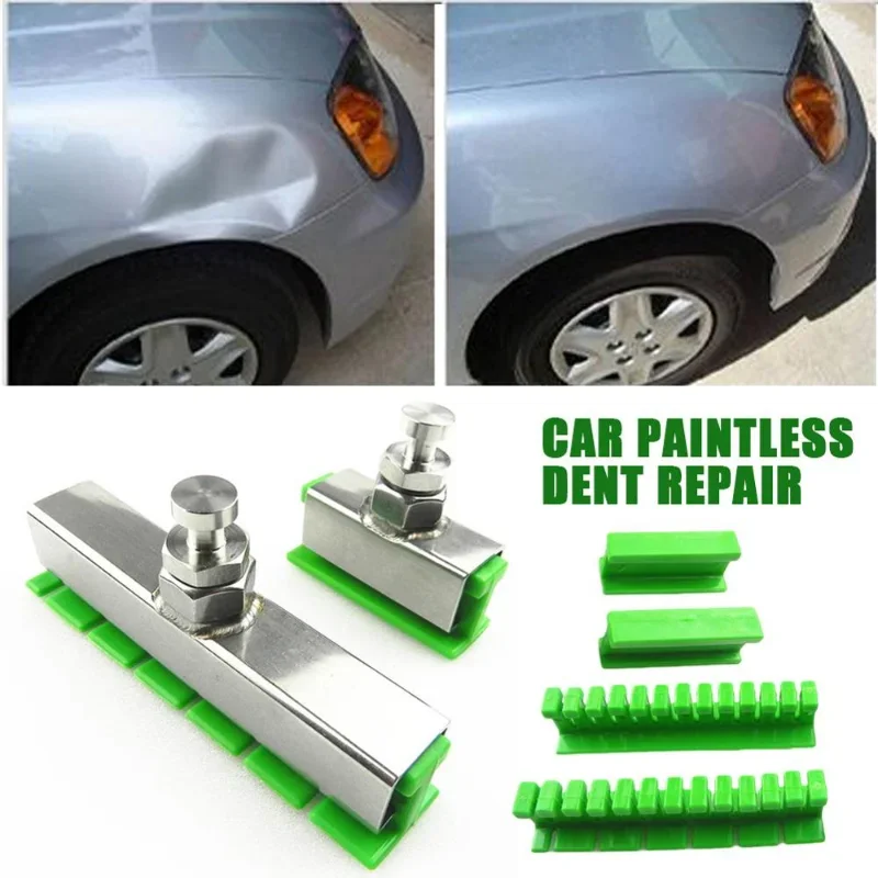 6Pcs Car Paintless Dent Repair Puller Tabs Removal Holder Kit Large Area Repairing Dent Tool Green