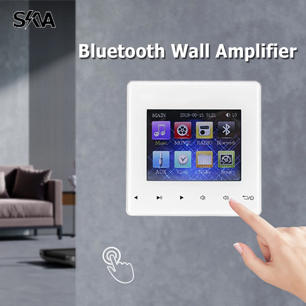 

Bluetooth Amplifier Panel with Touch Key-Space-Saving Design with Easy Installation Perfect for Home Theater and Living Room