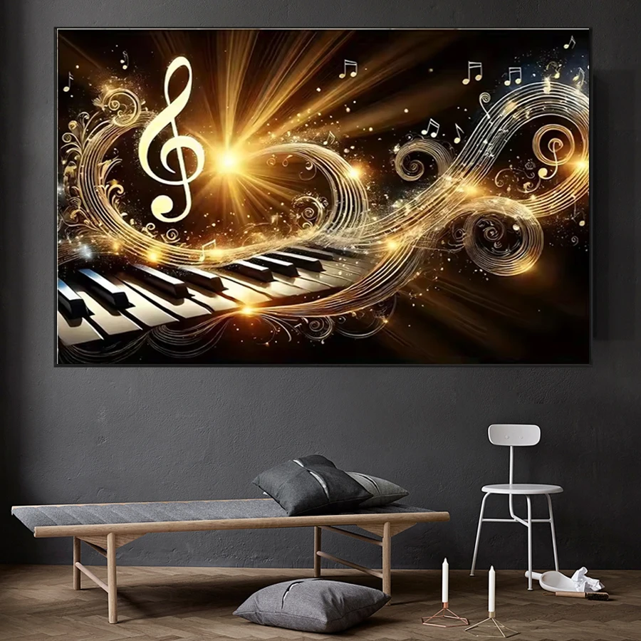 

Набор для алмазной вышивки 5D: мозаика с пианино и музыкальными нотами, светящиеся алмазы, полная выкладка, идеальный подарок для вечеринок и праздников, декор для дома.