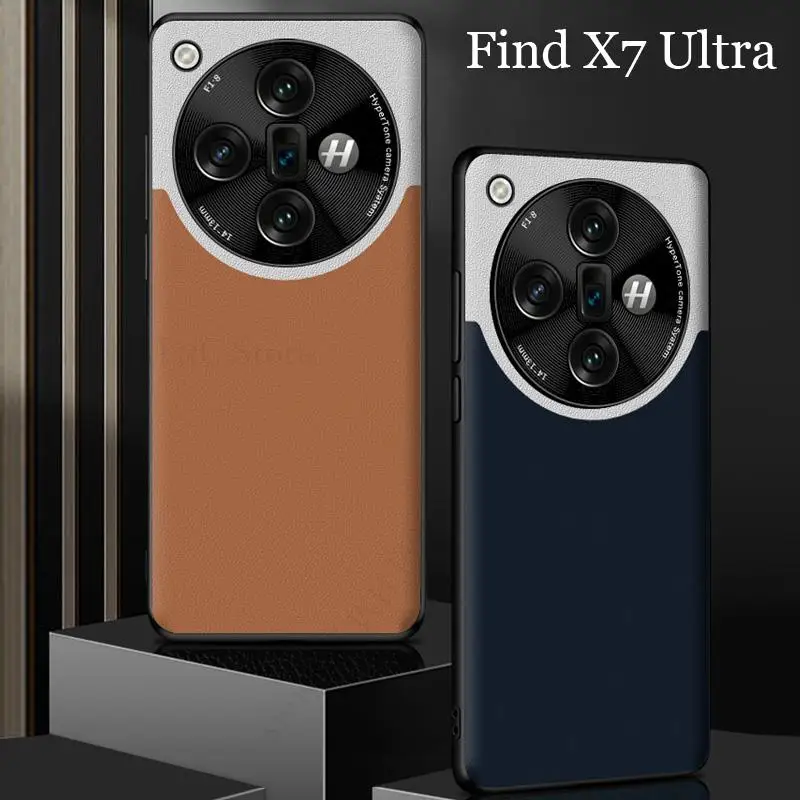 

For Oppo Find X7 Ultra Leather Shockproof Splice Phone Case For Oppo Find X7 Protection Soft Phone Cover For OPPO Find X7 Ultra