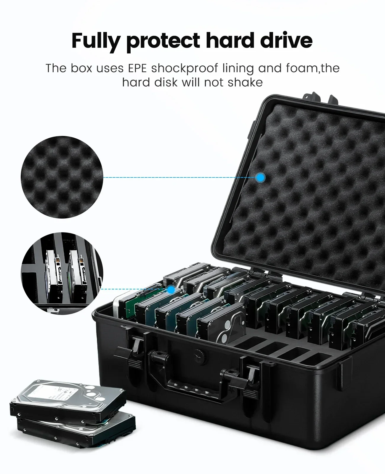 ORICO HDD Protection Storage Case 20 Bay 2.5 3.5 Inch Hard Drive Storage Box Portable Multi Bay For Outdoor Dustproof shockproof