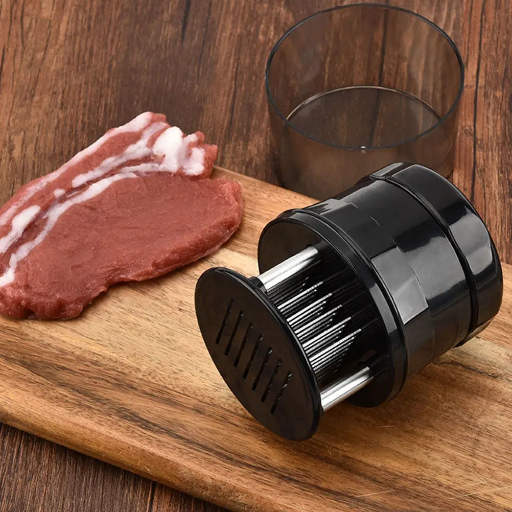 Stainless Steel Needle Meat Tenderizer with Dust-Proof Cover Ergonomic Handle Premium Kitchen Steak Tenderizing Tool for Beef