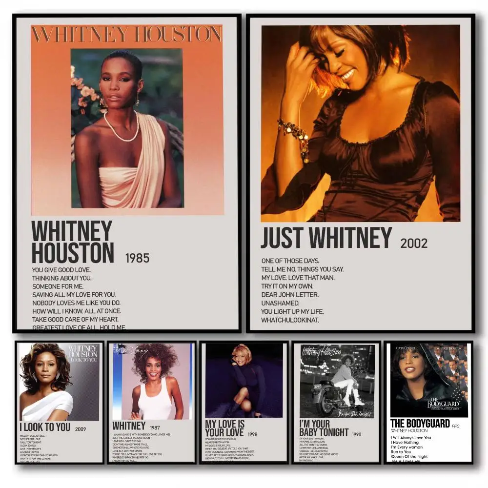 Pop Icon W-Whitney Houston Poster PP Wall Decor Posters Celebrity Music Art Prints Bedroom Office Gift