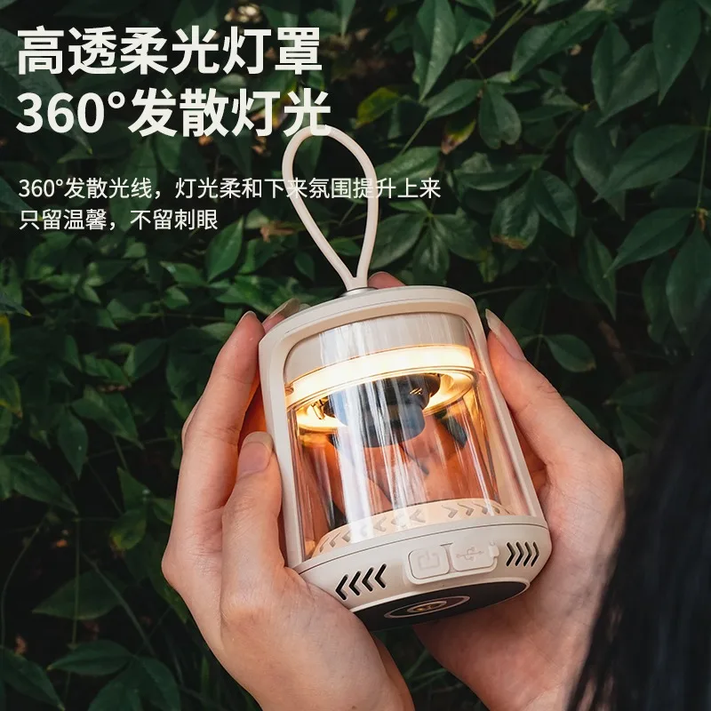 Rechargeable Hanging Camping Tent Light Bluetooth Speaker Ambient Lamp Long Battery Life for Outdoor Camping