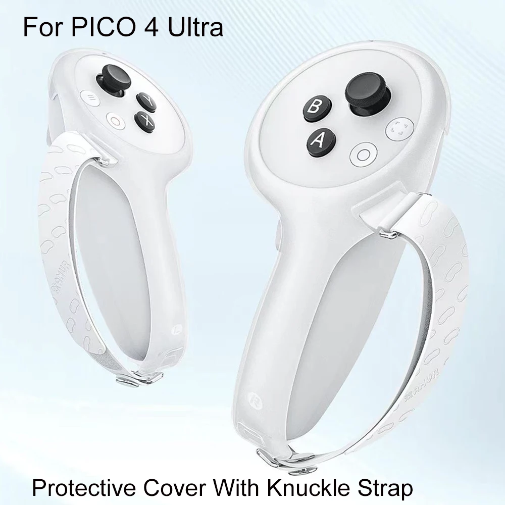 

Protective Case Cover For PICO 4 Ultra Controller Protective Cover With Knuckle Strap VR Handle Grips Protector Fixing Band