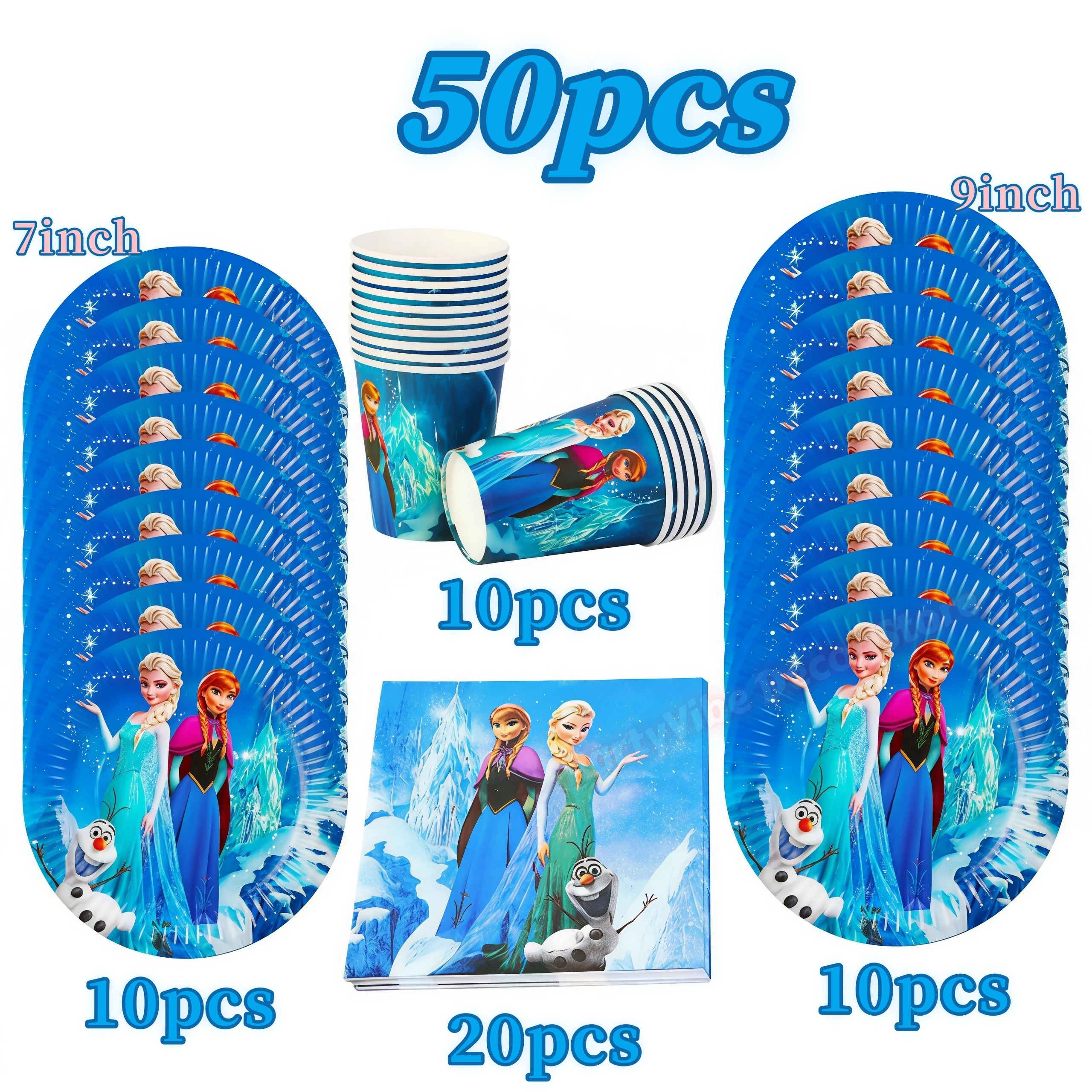 Geburtstagsdekorationen für Mädchen: Pappbecher, Teller, Servietten, Ballonbanner für Mädchen-Geburtstagsfeier, Fotobox, Baby-Shower-Zubehör, Geschenke – Detail 37